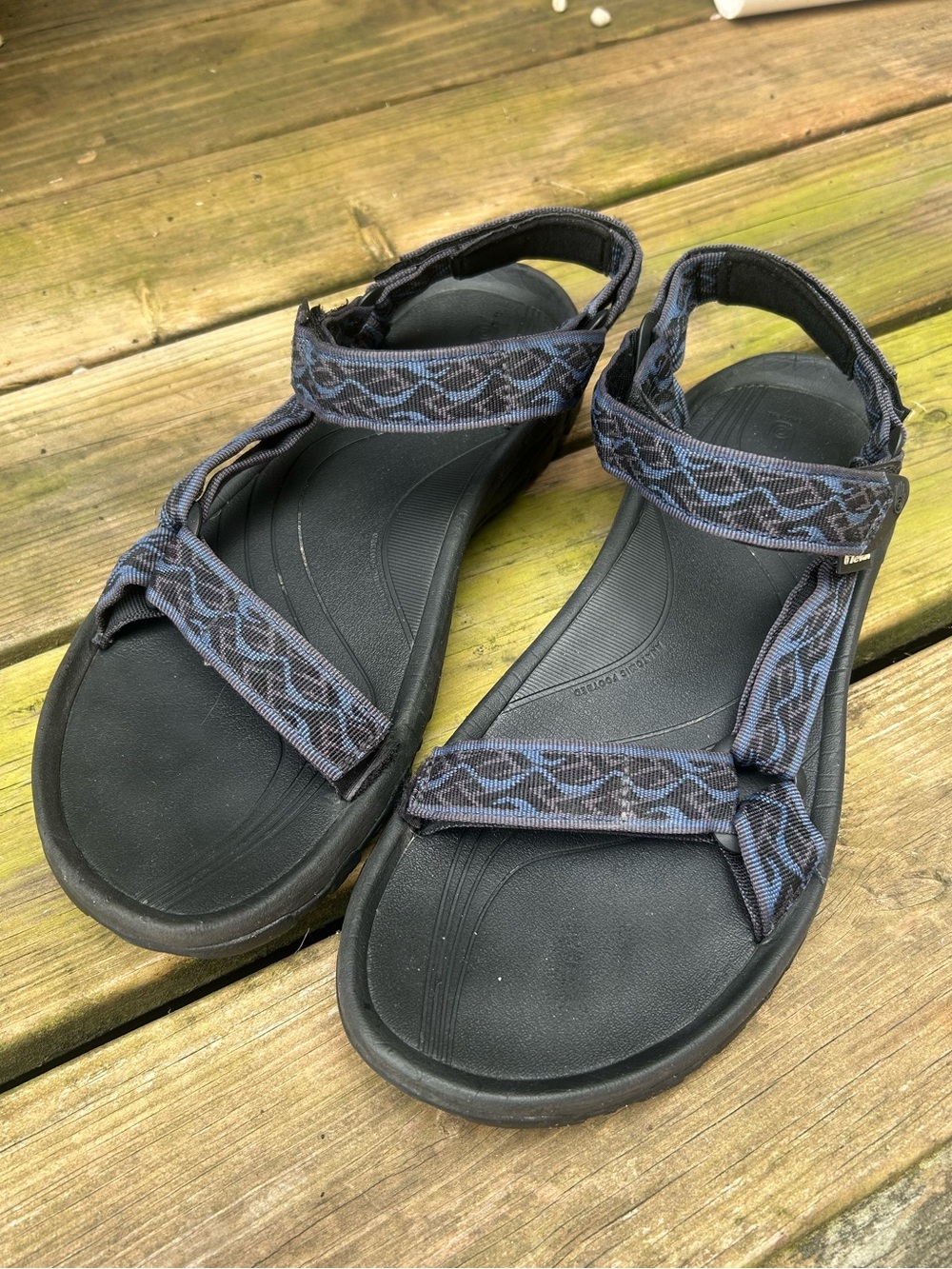 Men’s Teva Hurricane Sandals Wavy Trail Navy Strap Outdoor Hiking Waterproof